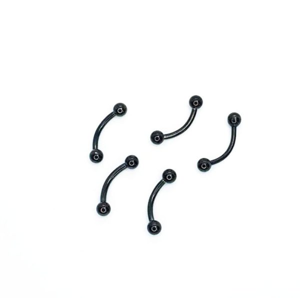 Pack x 10 Barbell curvo acero An. negro 16G