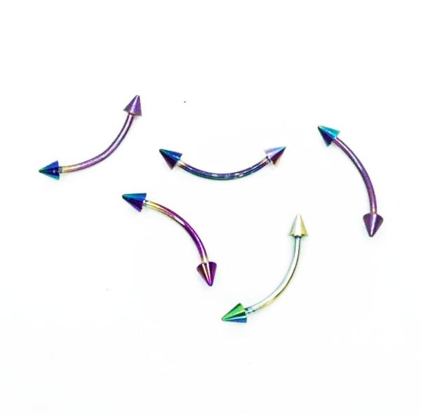 Pack x 10 Barbell curvo acero tornasol 16G