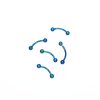 Barbell curvo acero An. azul 16G