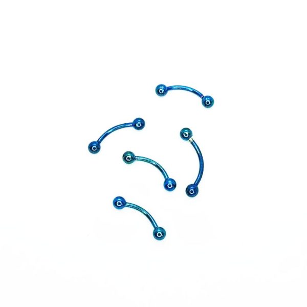 Pack X 10 Barbell curvo acero An. azul 16G