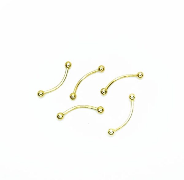 Barbell curvo acero An. dorado 16G