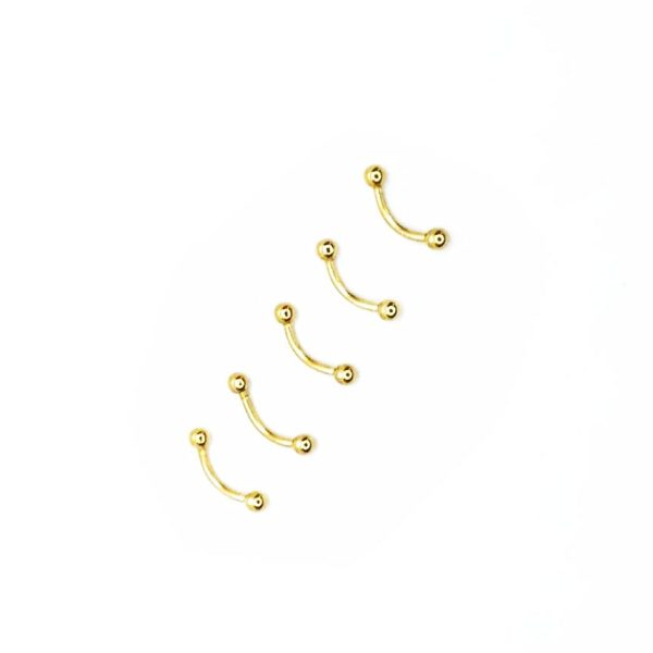 Pack x 10 Barbell curvo acero An. dorado 16G