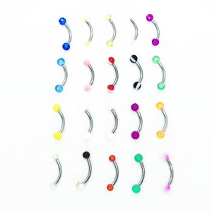Pack x 20 Barbell curvo acero acrílico 16G