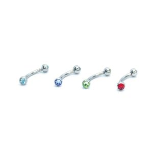Pack x 10 Barbell curvo acero piedras 16G