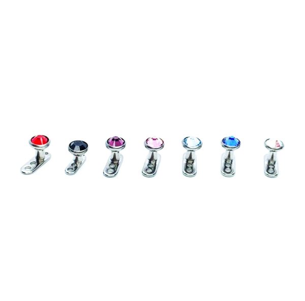 Pack x 5 Dermal Anchor titanio piedras 1.5mm
