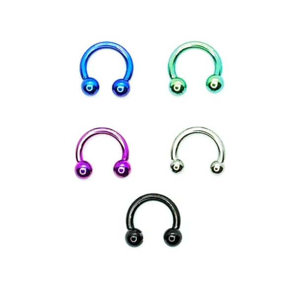 Pack x 5 Barbell circular titanio 16G