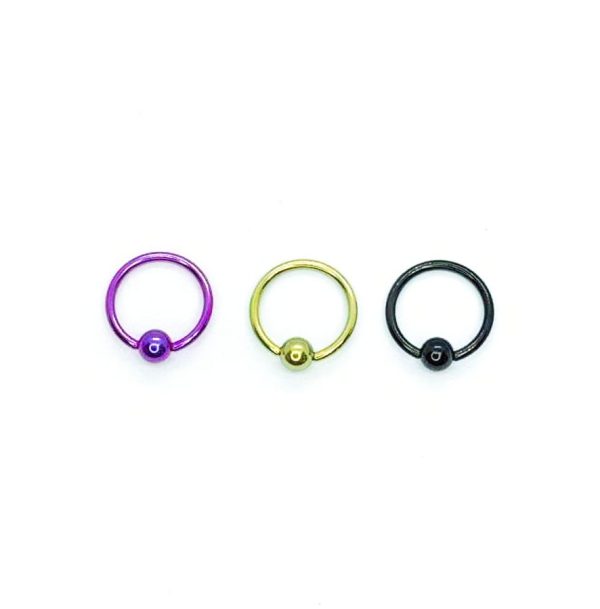 Bar Closure Ring titanio 16G