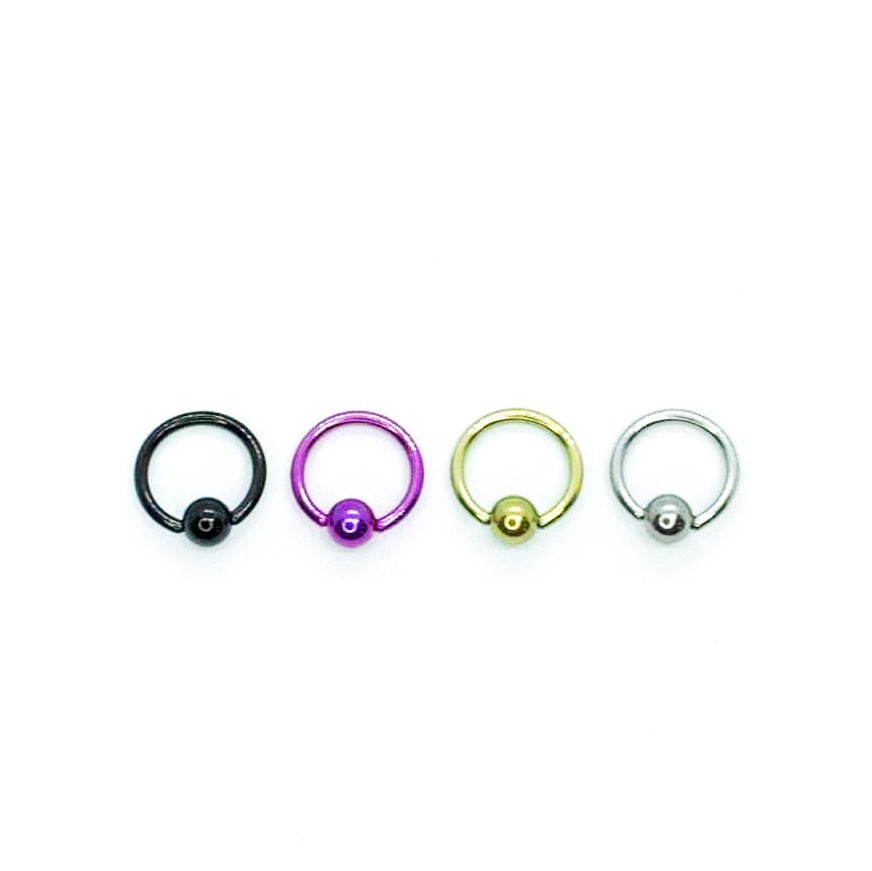 Pack x 5 Bar Closure Ring titanio 10mm 16G