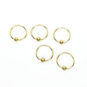 Bar Closure Ring Acero Quirúrgico An. Dorado 16G
