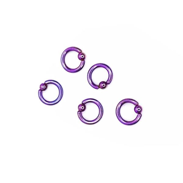 Bar Closure Ring Acero Quirúrgico An. Purple 14G