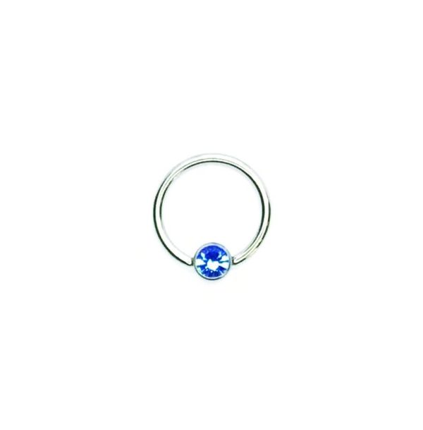 Bar Closure Ring titanio piedra 13mm 16G