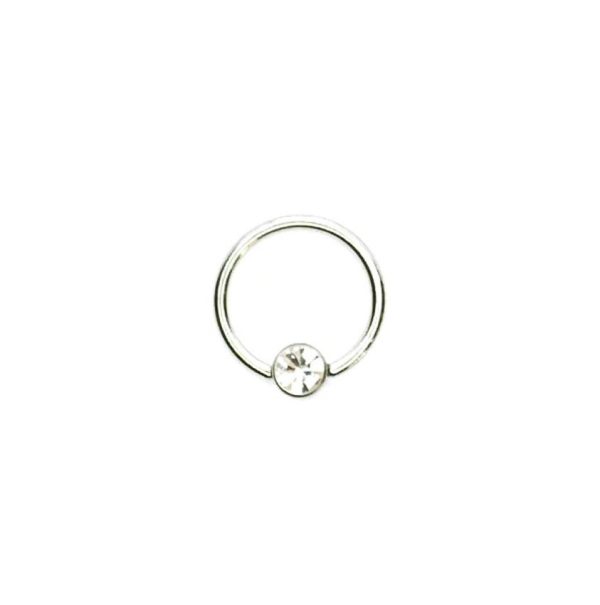 Bar Closure Ring titanio piedra 13mm 16G