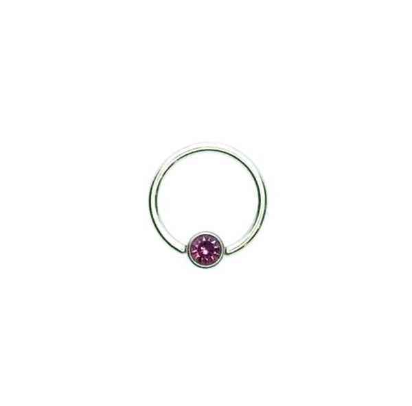 Bar Closure Ring titanio piedra 13mm 16G