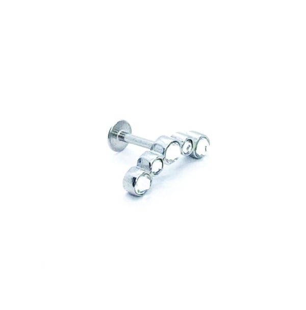 Labret acero 5 piedras 14mm 16G