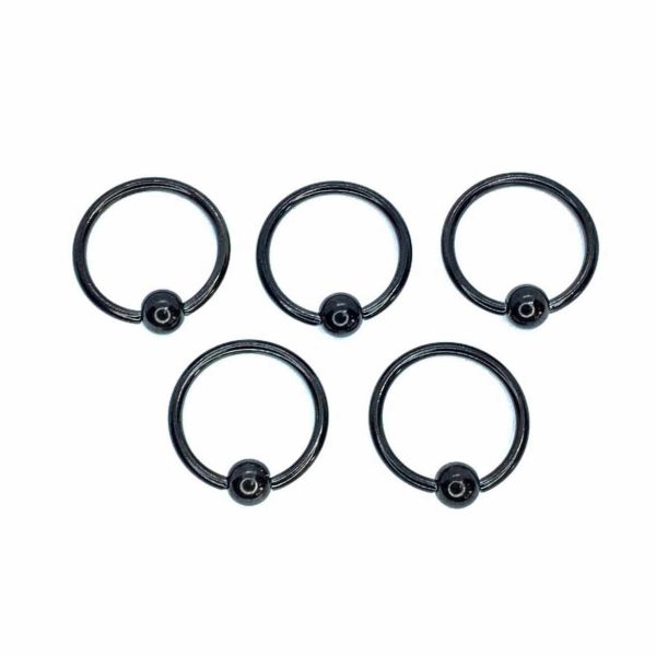 Pack X 10 Bar Closure Ring Acero Quirúrgico An. Negro 14G