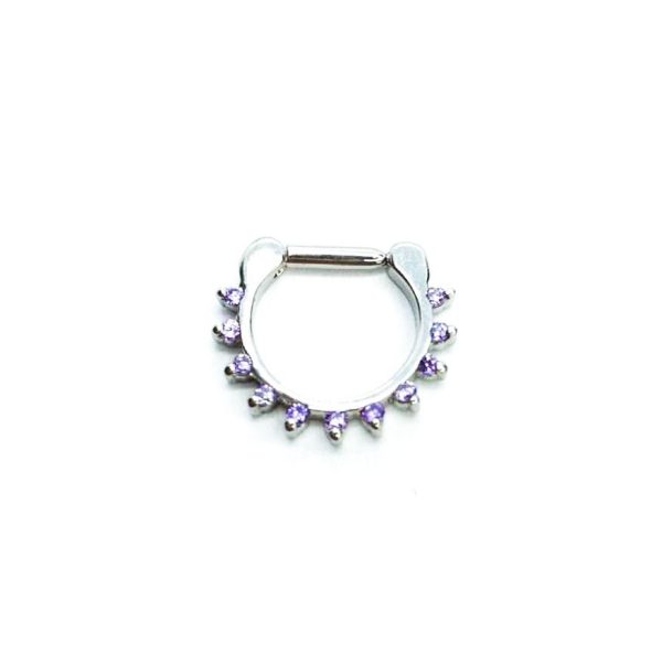 Clicker daith piercing piedras acero 17mm 16G