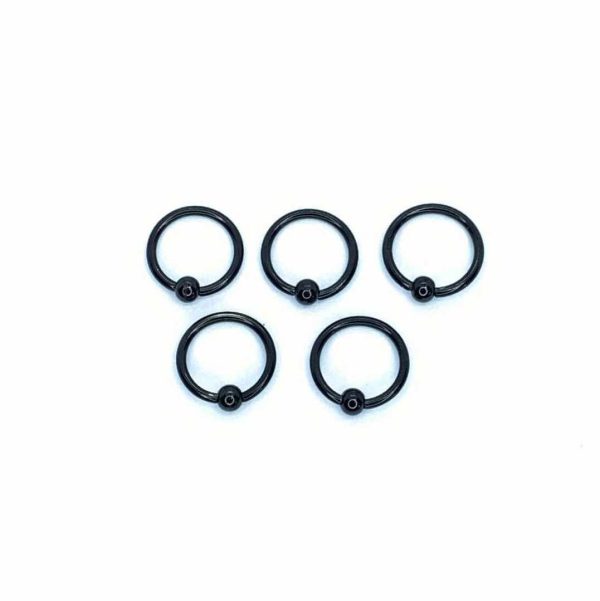 Pack X 10 Bar Closure Ring Acero Quirúrgico An. Negro 16G