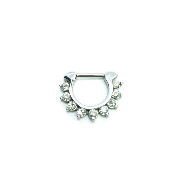 Clicker daith piercing piedras acero 16mm 16G