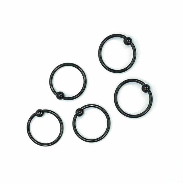 Bar Closure Ring Acero Quirúrgico An. Negro 16G