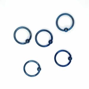 Bar Closure Ring Acero Quirúrgico An. Azul 16G