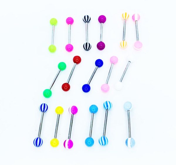 Pack x 10 Barbell Acero / acrílico 14G