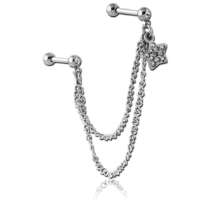 Micro barbells tragus cadena 16G